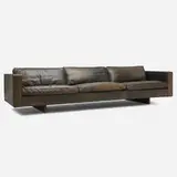 Jens Risom, Sofa, c. 1955, leather, walnut