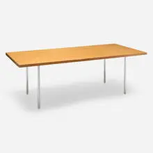 PK 41 table by Poul Kjærholm, 1964, spruce, chrome-plated steel, sold Apr 2024