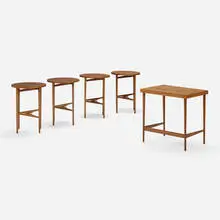 Bertha Schaefer, Nesting tables model 2112, set of four, c. 1950, walnut