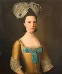Portrait of a lady, bust-length, in gold by Swedish School, oil on canvas, sold Feb 2016