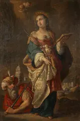 Saint Barbara by Flemish School, oil on canvas, sold Feb 2016