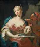 Austrian School, Salome with the head of John the Baptist, oil on canvas