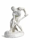 Alfred Boucher, large marble figure of a male nude, marble