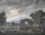Italian School, Nocturnal landscapes, a pair, gouache on paper
