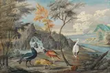 Birds in a landscape by Willem van Royen, gouache heightened with gum arabic on paper, offered Feb 2016