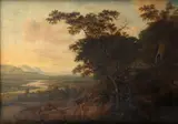 Frederik de Moucheron, Travellers on a country path, oil on canvas