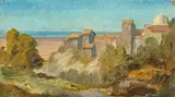 Johann Heinrich Schilbach, Zwei Ölstudien: „Ariccia“ / Italienische Landschaftsstudie, Jeweils Öl auf Papier auf Karton