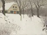 Alfred Pfitzner, Wirtshaus in Ferch, 1910, Öl auf Leinwand