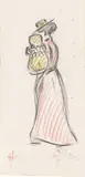 Mutter mit Kind by Heinrich Zille, Kohle und Farbkreide auf Papier, auf Karton aufgezogen, sold Nov 2019