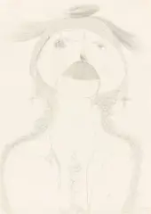 Gerhard Altenbourg, Das Mädchen mit dem Traum vom Riesenpenis, 1966, Bleistift auf leichtem Karton
