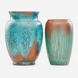 Clewell Pottery, Two copper-clad vases
