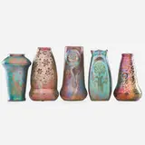 Jacques Sicard for Weller Pottery, Five small vases