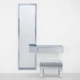 Paul Evans, Cityscape vanity set from the PE 200 series, chrome-plated steel, glass mirror