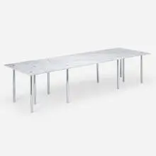Extension dining table by Ross Littell and Douglas Kelley William Katavolos, 1953, marble, chrome-plated steel, sold Apr 2024