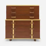 Paul Theodore Frankl, Cabinet from the Station Wagon series, c. 1945, mahogany, lacquered wood, leather, brass