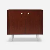 Thin Edge cabinet by George Nelson & Associates, 1955, rosewood, aluminum, enameled aluminum, sold Apr 2024