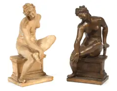 Adriaen de Vries, bronze figure of a female nude together with a plaster of the same model, bronze