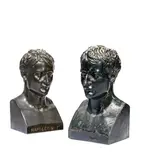 Antonio Canova, cast iron and a patinated bronze bust of Napoleon, patinated bronze
