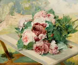 A still life with roses by Georges Jeannin, oil on canvas, offered Nov 2016