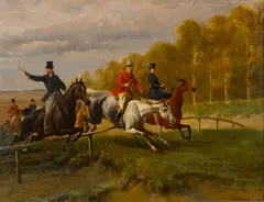 Louis Bombled, The hunt, oil on canvas