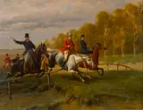 Louis Bombled, The hunt, oil on canvas