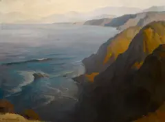 Charles Percy Austin, California coastal scene, 1939, oil on panel