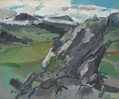 Bernd Koberling, Blocklava (Loðmundarfjörður IV), 1979, Öl auf Leinwand