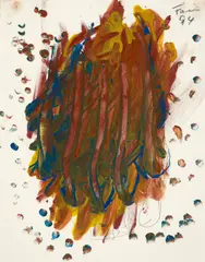 Günther Förg, Ohne Titel, 1994, Acryl, Aquarell, Ölkreide und Bleistift auf Velin