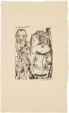 Max Beckmann, Garderobe, 1921, Kaltnadel auf Japan