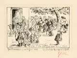 Heinrich Zille, Geburtstagsblatt für Max Liebermann, 1927, Lithographie auf bräunlichem Velin
