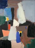 Ed Clark, Ohne Titel, 1954, Öl auf Leinwand. Im Künstlerrahmen