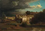 Italienische Gewitterlandschaft by Französisch, um 1830, Öl auf Leinwand, sold Nov 2012