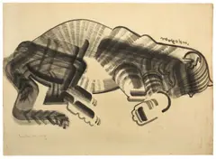 Peter II by Johannes Molzahn, 1938, Tuschpinsel auf Arches-Papier, sold Nov 2012