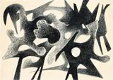 Hans Uhlmann, Ohne Titel, 1953, Kreide auf dünnem Schoellershammer-Karton