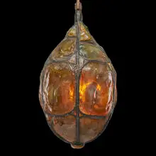 Tiffany Studios, Rare and early Favrile turtleback lantern