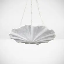 Jean-Michel Frank, Patelle hanging lamp, 1936, cast plaster, painted steel