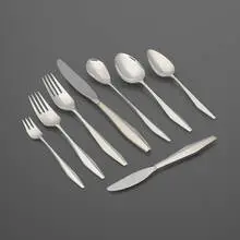 Gio Ponti, Diamond flatware service, 1958, sterling silver, stainless steel