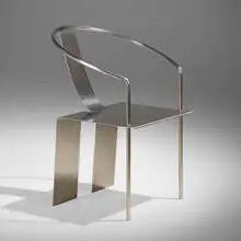 Shao Fan, Round-backed armchair, 2000 / 2014, stainless steel