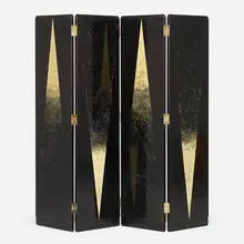 Léon Jallot, Four-panel folding screen, c. 1925, eggshell lacquer over wood