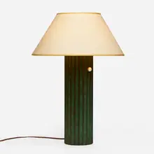 Walter von Nessen, Rare table lamp, c. 1930, patinated bronze, Bakelite