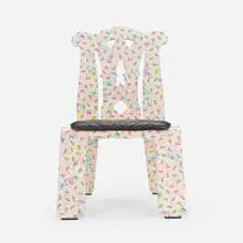Chippendale chair by Robert Venturi with Denise Scott Brown, 1985, laminate over plywood, leather, sold Mar 2024