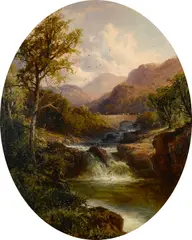 Tom Seymour, On the Greta. Nr. Keswick. Cumberland; Verdant landscape by a river fall (a pair), both oil on canvas