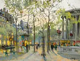 Constantine Kluge, La place de la Madeleine, oil on canvas