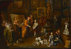 Balthasar van den Bossche, In the Artist's Studio, oil on canvas
