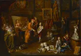 Balthasar van den Bossche, In the Artist's Studio, oil on canvas