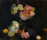Benjamin West Clinedinst, A floral still life, 1917, oil on canvas