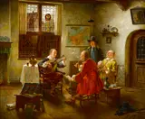 The music lesson by Fritz Wagner, oil on canvas, sold Nov 2016