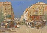 Marcel-Lenoir, Paris at midday, oil on panel