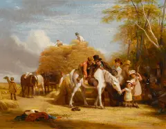 Cart and horse by William Frederick Witherington, oil on panel, offered Nov 2016