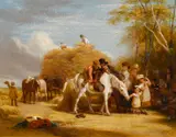 William Frederick Witherington, Cart and horse, oil on panel